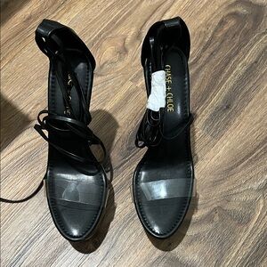 Chase + Chloe Black Strappy Heels NWOT